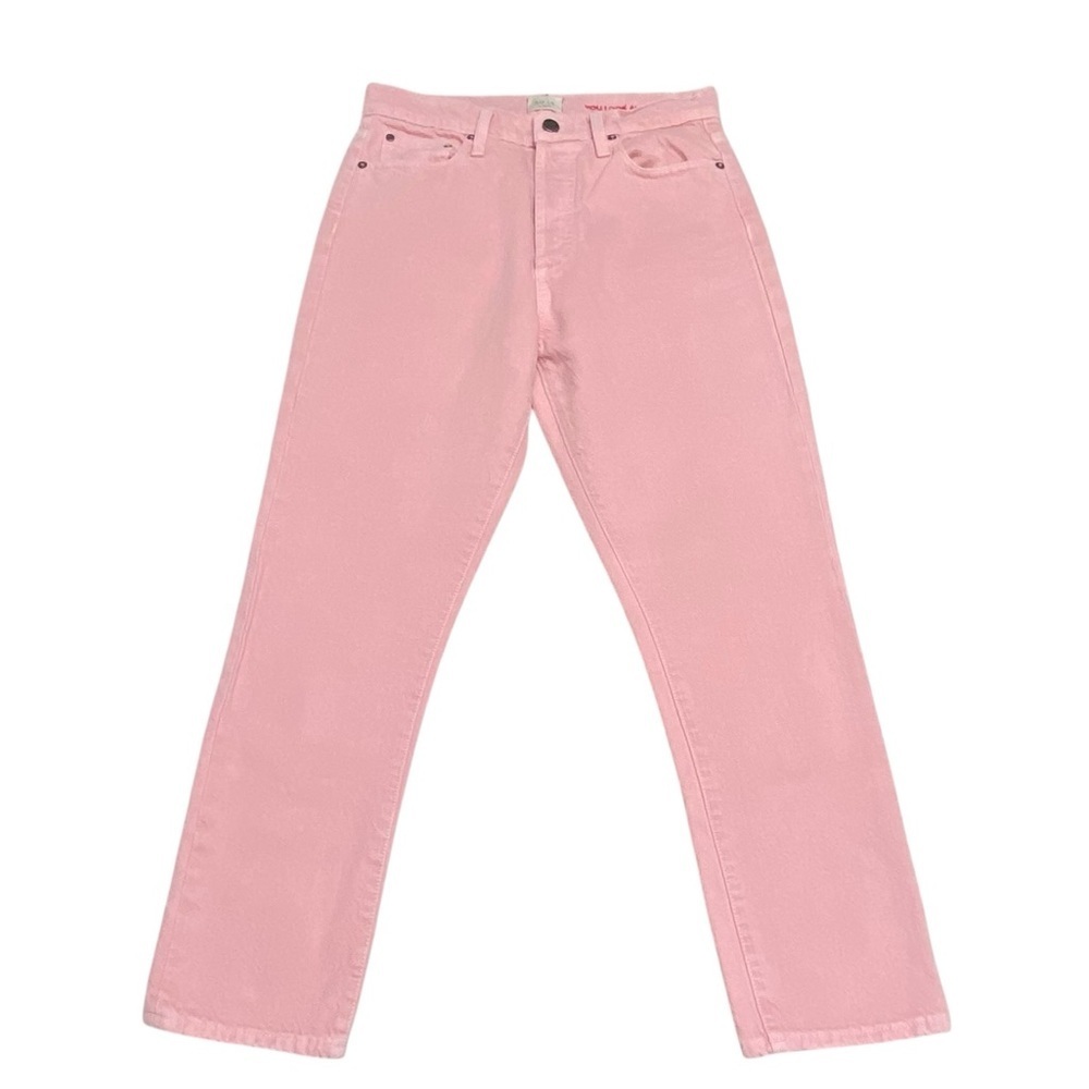 Alice + Olivia AO.LA Pink High Rise Girlfriend Jeans 28 Blush Straight Leg - Picture 3 of 12